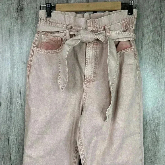 JOE'S Jeans Sz 26 The Brinkley High Waist Paperbag Waist Peach Color - Picture 2 of 9